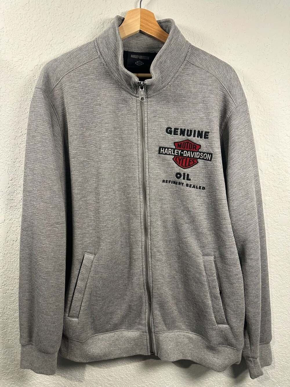 Harley-Davidson Genuine Oil Thermal Lined Full Zip Jacket Gray Size L